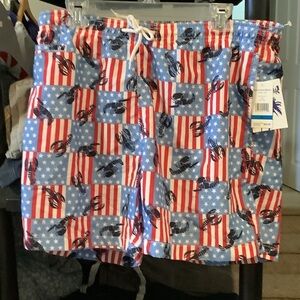 Patriotic Lobster Print Men's‎ Shorts